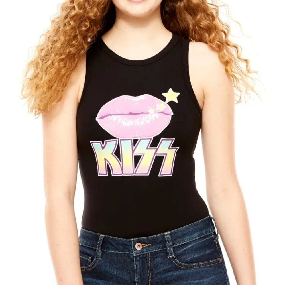 KISS Black Multicolor Bodysuit Small